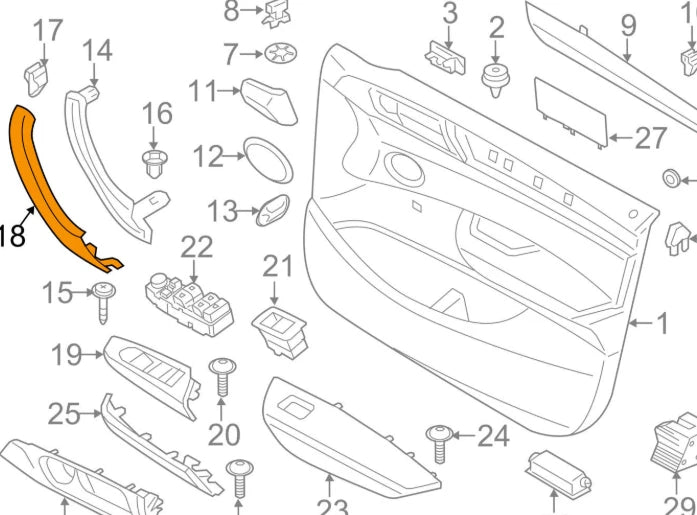 NEW BMW X3 F25 FRONT RIGHT DOOR PULL HANDLE COVER 51417246214 ORIGINAL