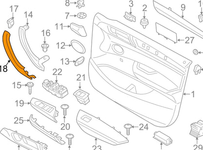NEW BMW X3 F25 FRONT RIGHT DOOR PULL HANDLE COVER 51417246214 ORIGINAL