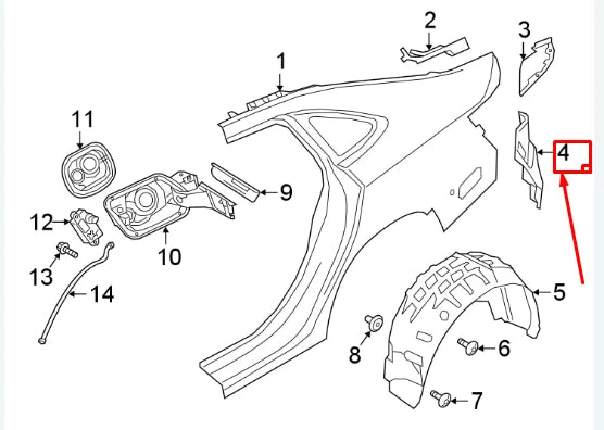 NEW VW JETTA A7 REAR RIGHT TAIL LIGHT POCKET 17A810690 ORIGINAL