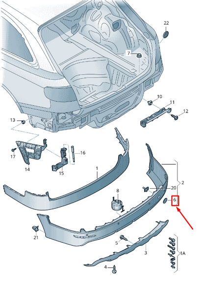 new audi a4 allroad b8 rear bumper towing eye cover 8k0807441bgru original