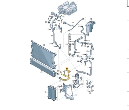 NEW AUDI Q5 8R RIGHT COOLANT WATER RADIATOR HOSE 8R0145923A ORIGINAL
