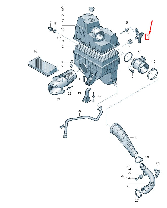 NEW VW TRANSPORTER VI T6 AIR FILTER BRACKET 7H0129673C