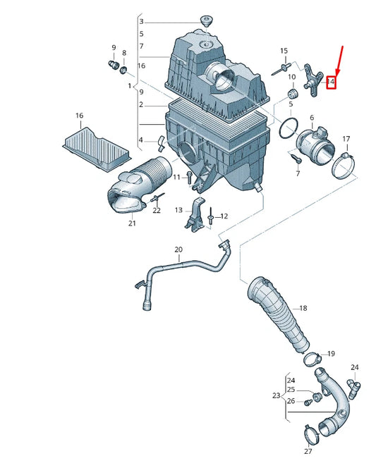 NEW VW TRANSPORTER VI T6 AIR FILTER BRACKET 7H0129673C
