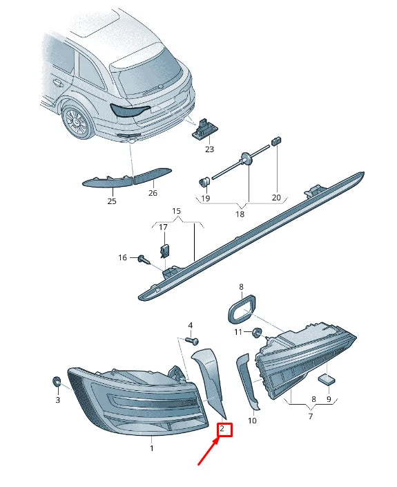 NEW AUDI A4 AVANT B9 REAR RIGHT TAIL LIGHT TRIM 8W9945254 ORIGINAL