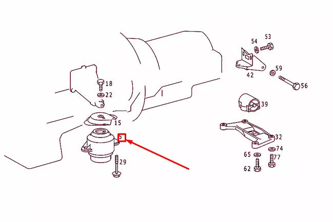 NEW MERCEDES-BENZ E W124 ENGINE SUPPORT A1242402617 ORIGINAL