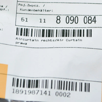 NEW BMW X7 G07 M FRONT RIGHT AIR CURTAIN 51118090084 ORIGINAL