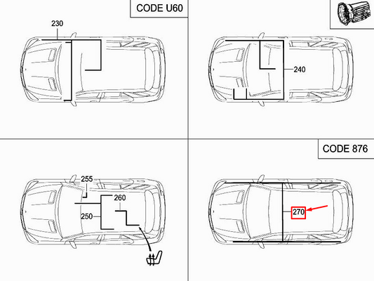 new mercedes-benz ml w166 interior lighting wiring harness a1665409502 original