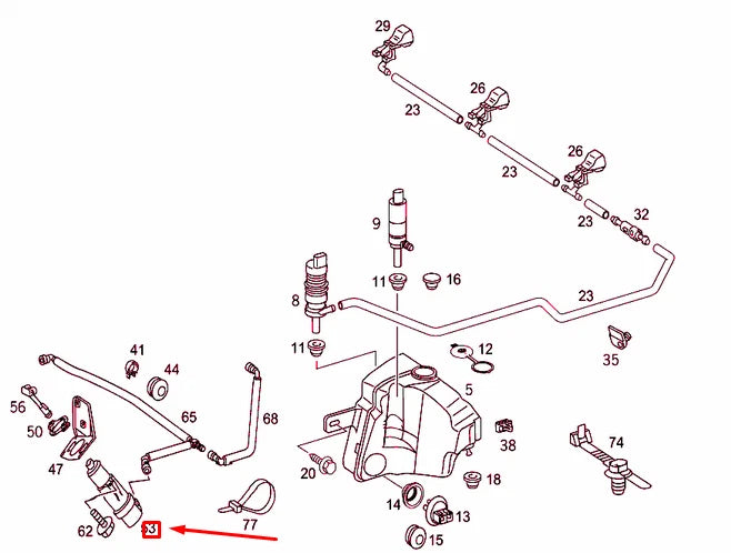 NEW MERCEDES-BENZ ML W164 HEADLIGHT WASHER NOZZLE A1638600547 ORIGINAL