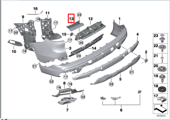 new bmw x5 g05 rear right bumper support bracket 51127487526 7487526 original