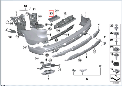 new bmw x5 g05 rear right bumper support bracket 51127487526 7487526 original