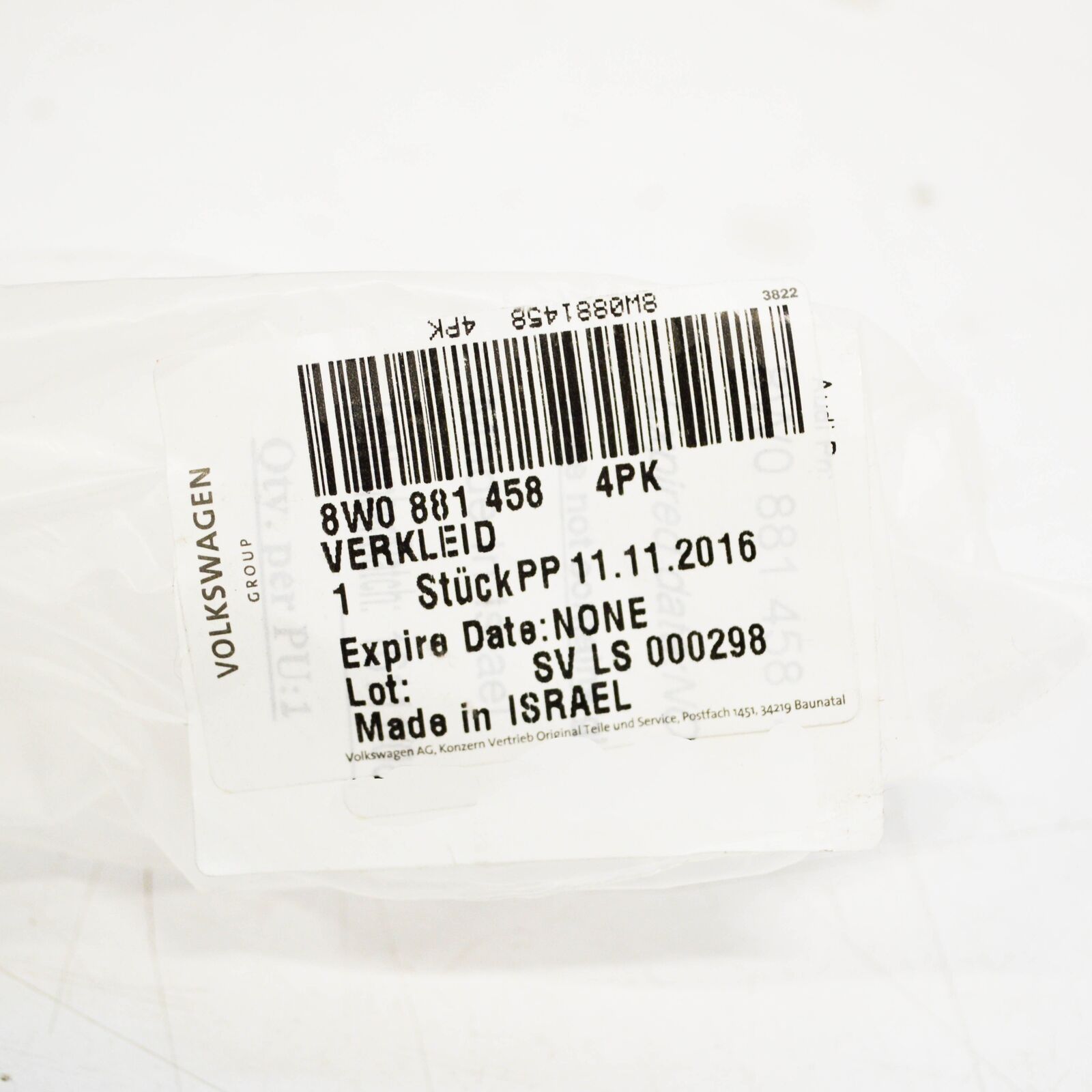 NEW AUDI A4 8W B9 AVANT SEAT FRAME TRIM 8W08814584PK ORIGINAL