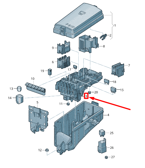 new volkswagen passat b8 3g fuse box 5q0937125d original