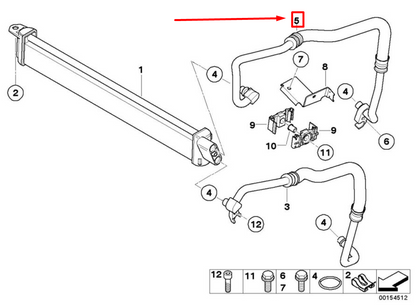 new bmw 7 e65, e66, e67 oil cooling return pipe 7516944 17227516944 original