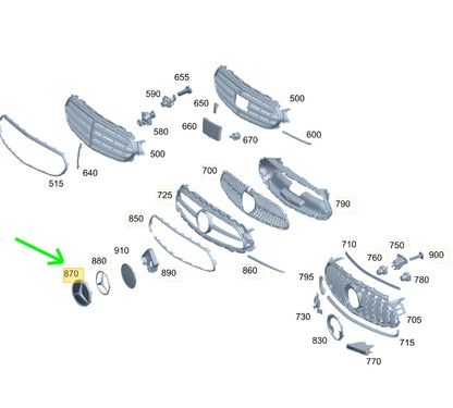 NEW Mercedes E 450 4MATIC RADIATOR GRILLE STAR CARRIER A2138802008