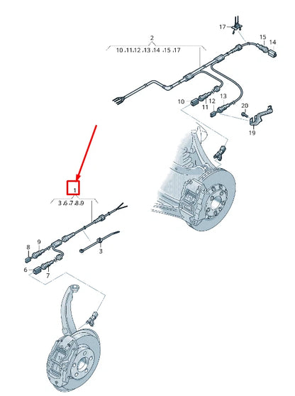 NEW AUDI A6 4A C8 FRONT LEFT WHEEL SPEED SENSOR HARNESS 4K0972251