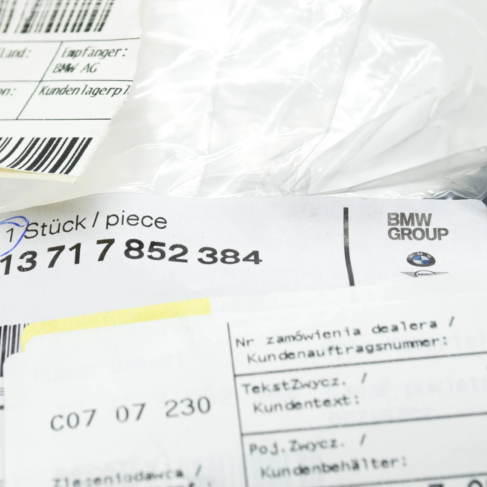 NEW BMW M5 F90 AIR DUCT ZYL. 5-8 7852384 13717852384 ORIGINAL