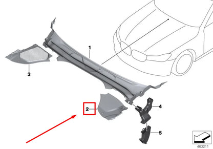 NEW BMW 7 G11,G12 FRONT WIPER COWL PANEL COVER 51717357239 7357239 ORIGINAL
