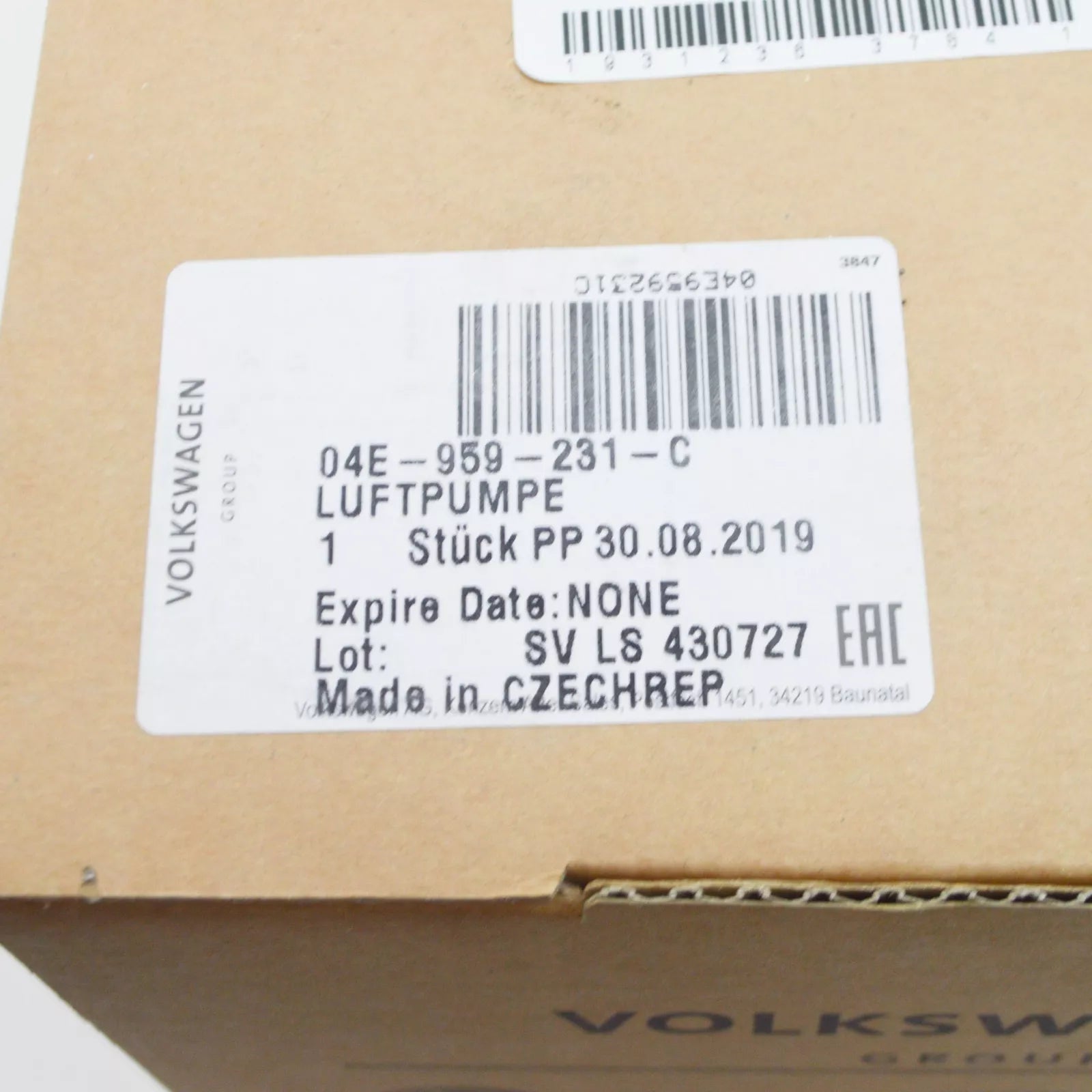 NEW VOLKSWAGEN JETTA GOLF 5G MK7 SECONDARY AIR PUMP 04E959231C ORIGINAL