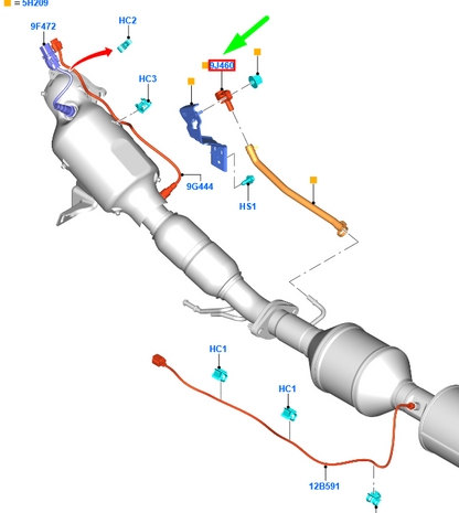 new ford mondeo mk5 exhaust pressure sensor assy 1934133 fs7a-9g824-aa original
