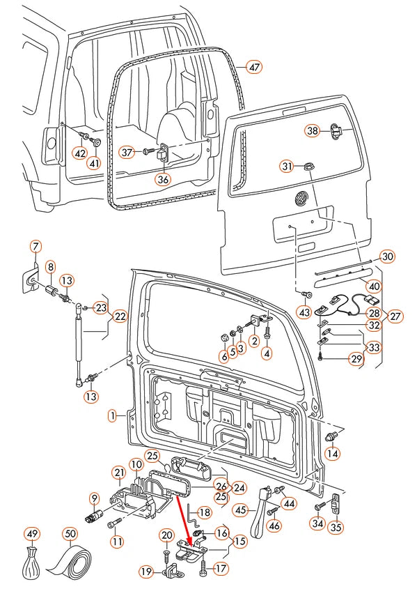 NEW VOLKSWAGEN CADDY 2K TRUNK BOOT LID LOCK 2K5827505