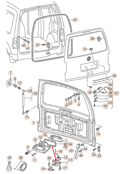 NEW VOLKSWAGEN CADDY 2K TRUNK BOOT LID LOCK 2K5827505