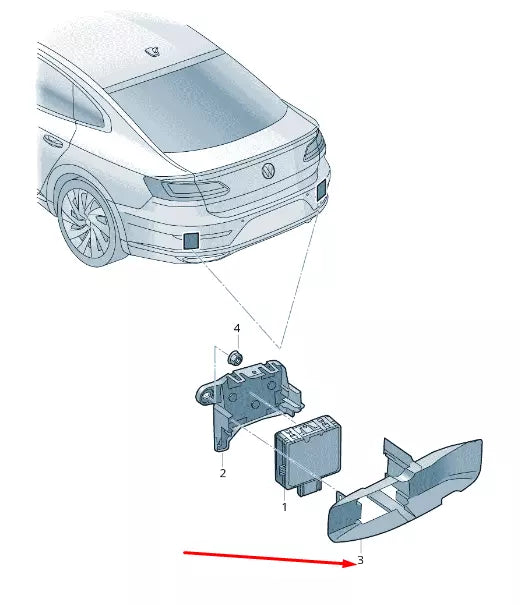NEW VW ARTEON 3H7 REAR RIGHT BLIND SPOT RADAR SHIELD HOLDER 3G8907694 ORIGINAL