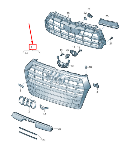 new audi q5 fy radiator grille 80a853651prp5 80a853651p rp5 original