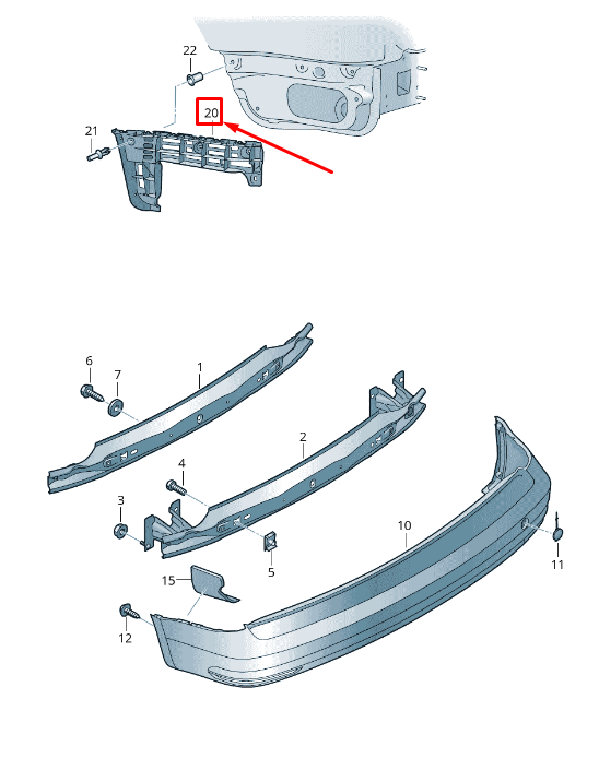 new vw caddy iv sa mk6 rear left bumper guide profile 2k5807393b original