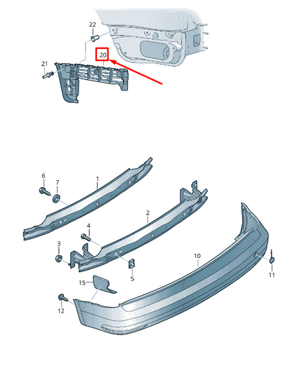 new vw caddy iv sa mk6 rear left bumper guide profile 2k5807393b original