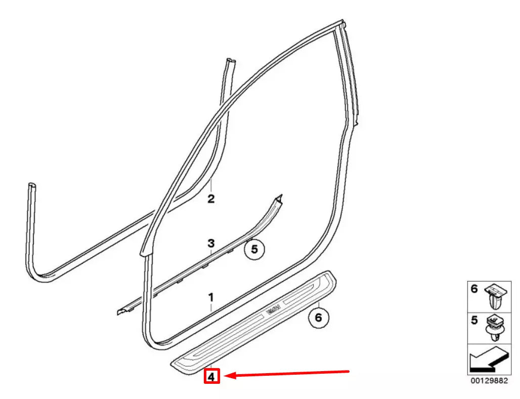 NEW BMW 6 E63 FRONT LEFT DOOR SILL TRIM COVER 7898229 51477898229 ORIGINAL