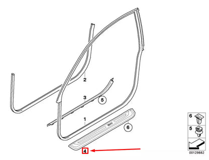 NEW BMW 6 E63 FRONT LEFT DOOR SILL TRIM COVER 7898229 51477898229 ORIGINAL