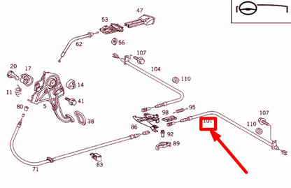 NEW MERCEDES-BENZ CLK C208 REAR LEFT PARKING BRAKE CABLE A2024202785 ORIGINAL