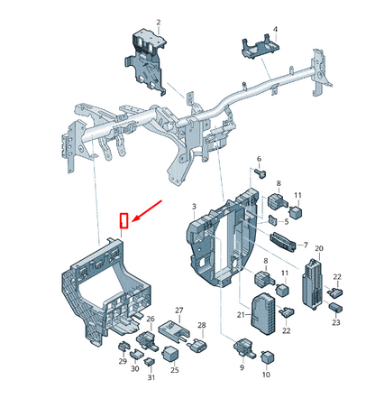 NEW VW TRANSPORTER T6 RELAY PLATE MOUNT CONTROL UNIT RETAINER 7E1937535G