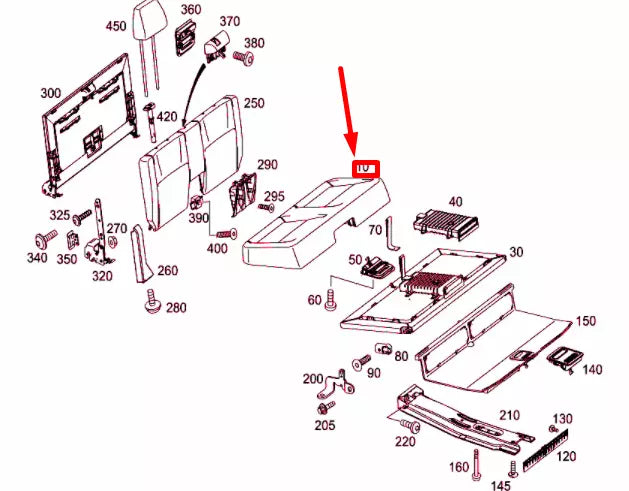 NEW MERCEDES-BENZ E T-MODEL S212 REAR SEAT CUSHION FOAM A21293008629D88 ORIGINAL