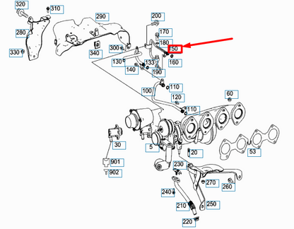 NEW MERCEDES-BENZ C W204 TURBOCHARGER OIL FEED LINE A2710900477 ORIGINAL