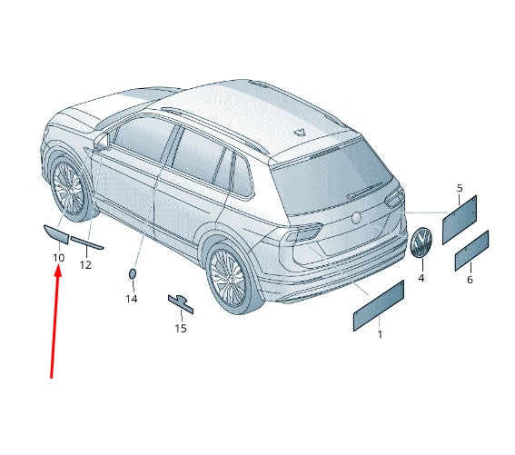 NEW VOLKSWAGEN TIGUAN AD FRONT RIGHT FENDER R-LINE BADGE 5NA853688JDPJ