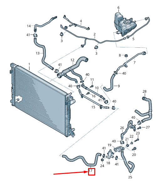 NEW AUDI A8 4N ENGINE COOLANT HOSE 4N0121057D ORIGINAL