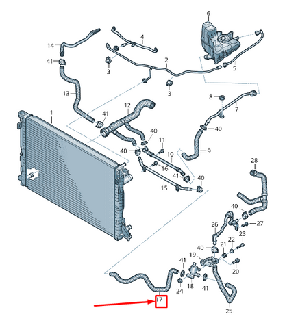 NEW AUDI A8 4N ENGINE COOLANT HOSE 4N0121057D ORIGINAL