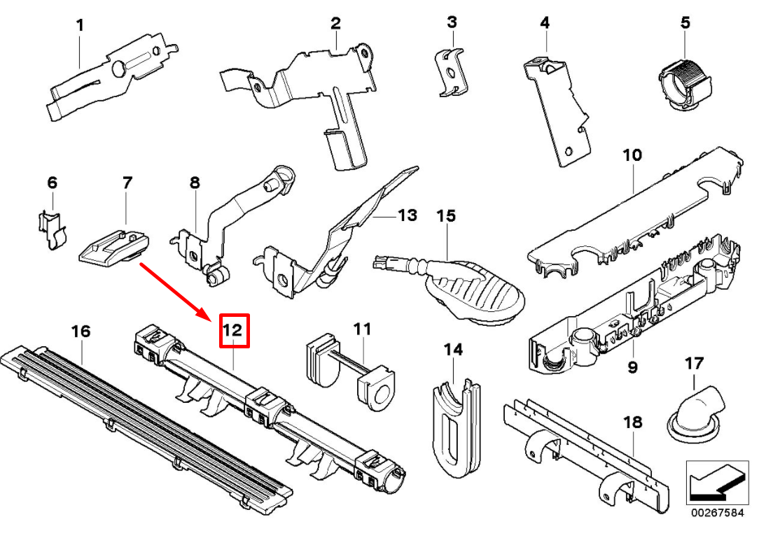 new bmw 3 e90 cable harness duct 7532268 12527532268 original
