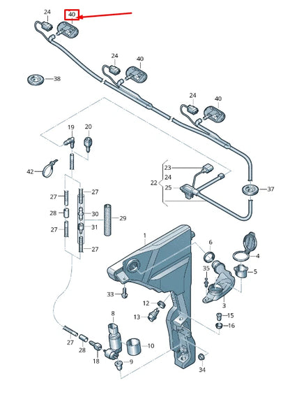 NEW AUDI A8 4N LEFT WINDSCREEN HEATED SPRAY NOZZLE 4N0955987A