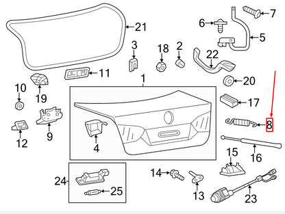 NEW VW JETTA MK6 16 REAR DECK LID HINGE SPRING 5C6827665B ORIGINAL