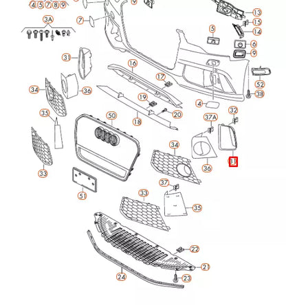 NEW AUDI A7 4GA RS7 FRONT LEFT LOWER GRILLE TRIM 4G8807795T94 GENUINE