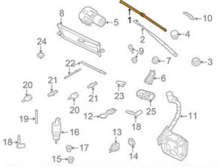 NEW VW EOS 1F7 FRONT WIPER BLADE SET 1Q1998002 LHD