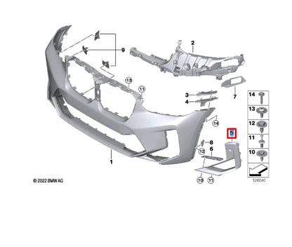 NEW BMW X3 M F97 FRONT LEFT AIR DUCT TRIM 51115A38AE7 ORIGINAL
