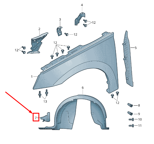 new skoda kamiq front wheel arch bung 658805983b original
