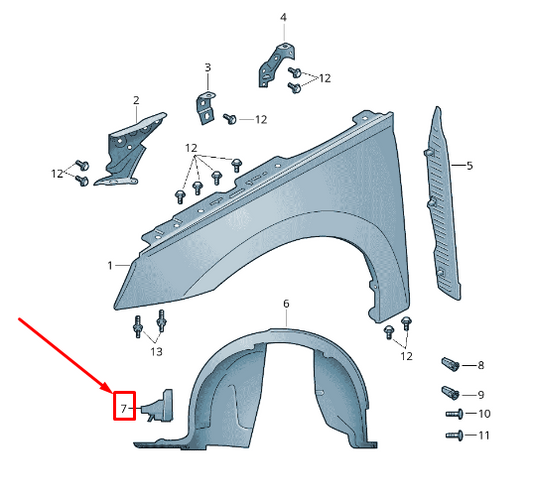 new skoda kamiq front wheel arch bung 658805983b original