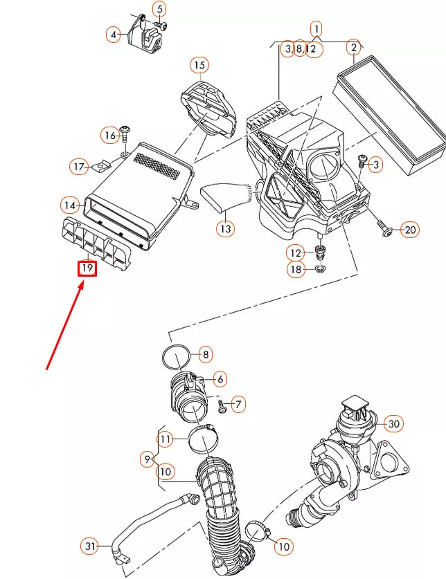 NEW AUDI Q5 8R INTAKE AIR STRAINER 8R0129054