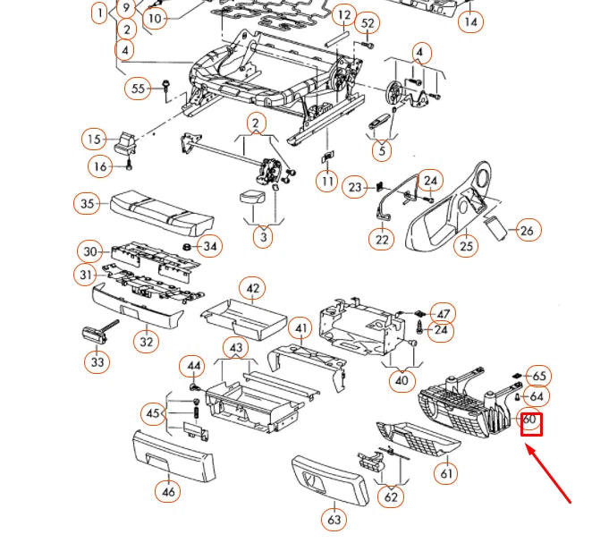 NEW AUDI A4 B7 FRONT LEFT UNDER SEAT STOWAGE COMPARTMENT 8J08826214PK