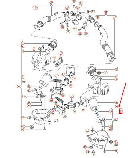 new audi a8 d4 left air filter 4h0133823b original