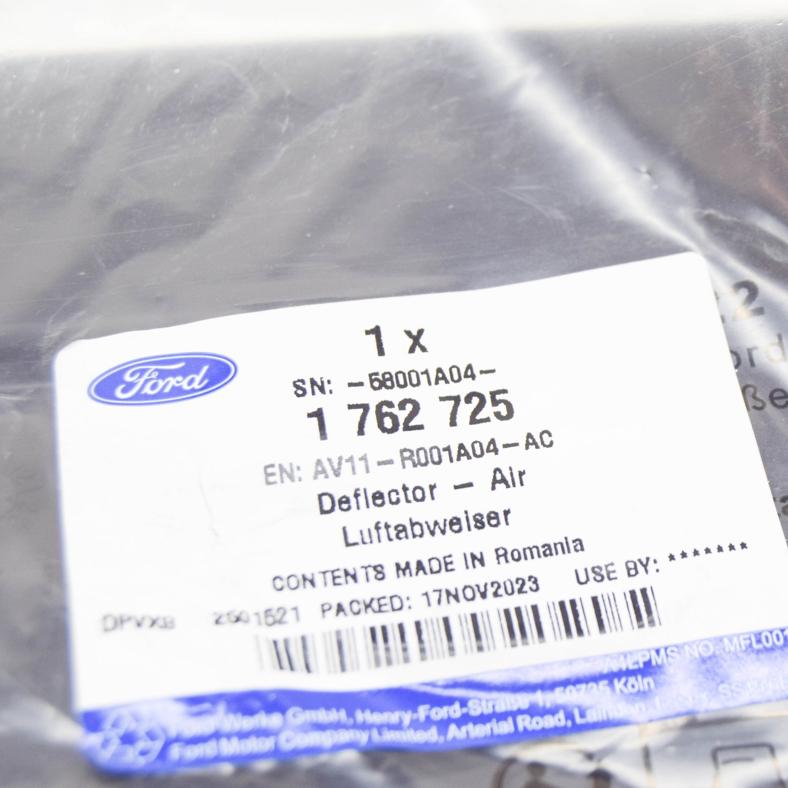 new ford b-max b232 front body air deflector av11-r001a04-ac 1762725 original